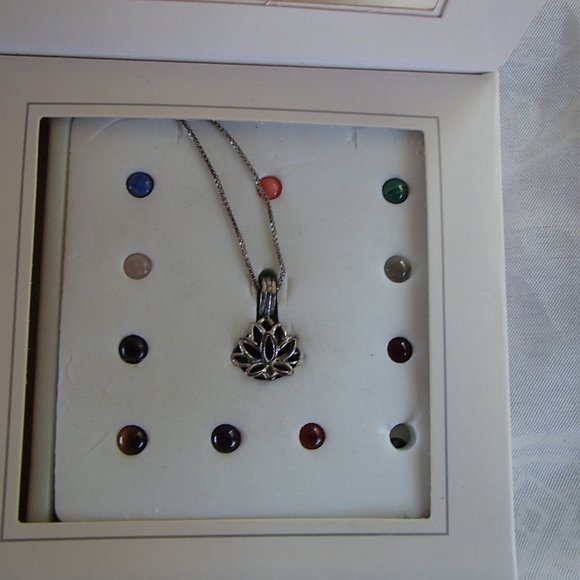 The Giving Gems Lucoral Museum Hawaii Sterling Silver Cage, Chain & 12 Gemstones - Picture 5 of 16